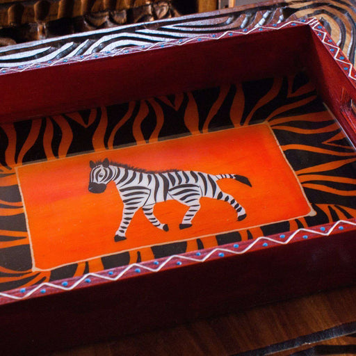 Hand Painted Serving Tray - Africa Handmade