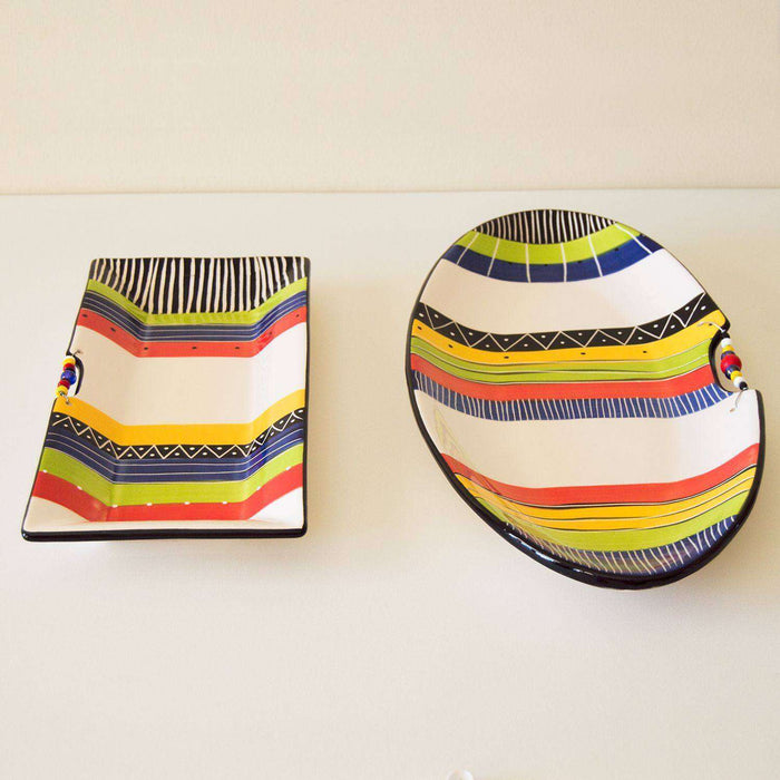 Miscellaneous Collection Rainbow Themed Ceramic Ware - Africa Handmade