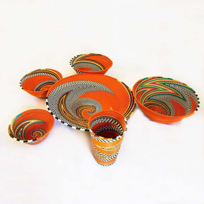 Traditional Design Colored Wire Bowls Hand Crafted (Set) - Africa Handmade