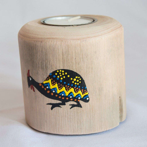 Wooden Tree Light Candle Holder GuineaFowl (Small) - Africa Handmade