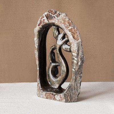 Framed Mother & Child Giraffes - Africa Handmade