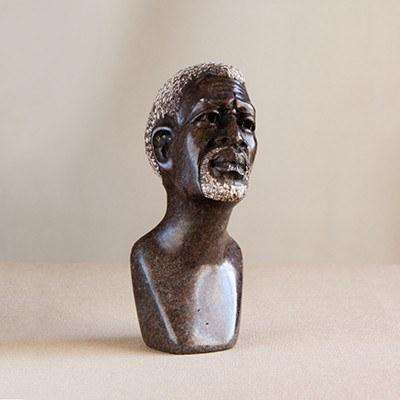 Old Man Soap Stone Desk Sculpture - Africa Handmade