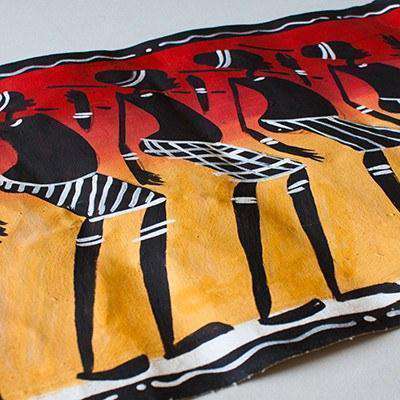 Fabric Painting Wax African Traditional Dance - Africa Handmade