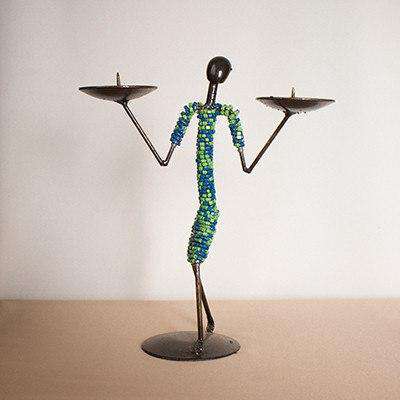 Candle Holder Beaded - Africa Handmade