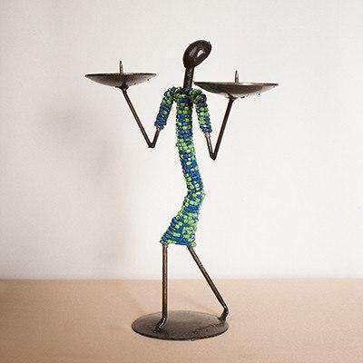 Candle Holder Beaded - Africa Handmade