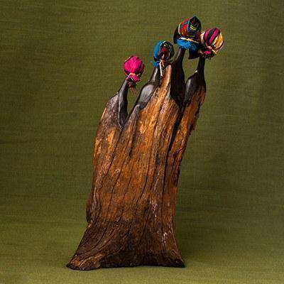 4 Sisters Wooden Sculpture - Africa Handmade