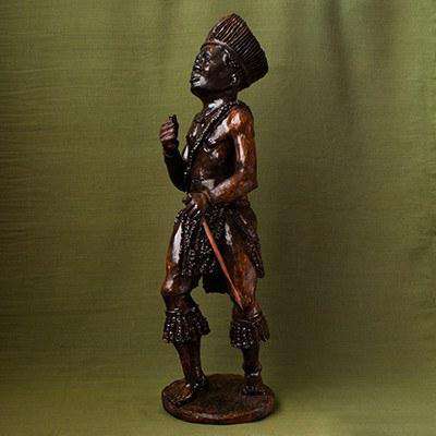 African Man at Traditional Ceremony Iron Wood - Africa Handmade