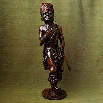 African Man at Traditional Ceremony Iron Wood - Africa Handmade