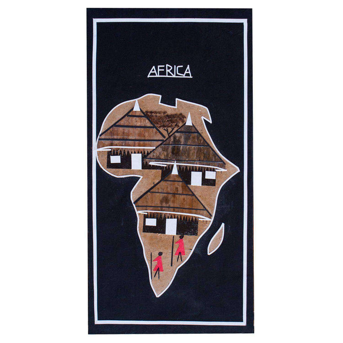 Banana Leaf Africa Village Map - Africa Handmade