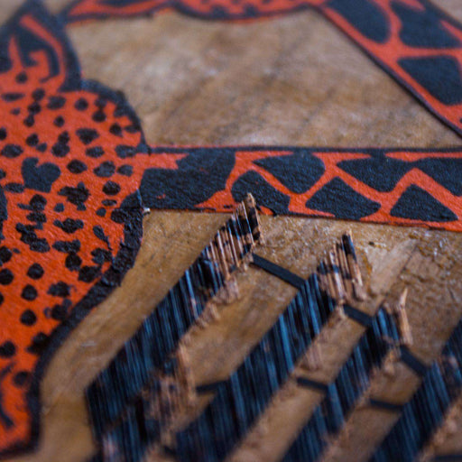 Banana Leaf African Giraffe and Zebra - Africa Handmade