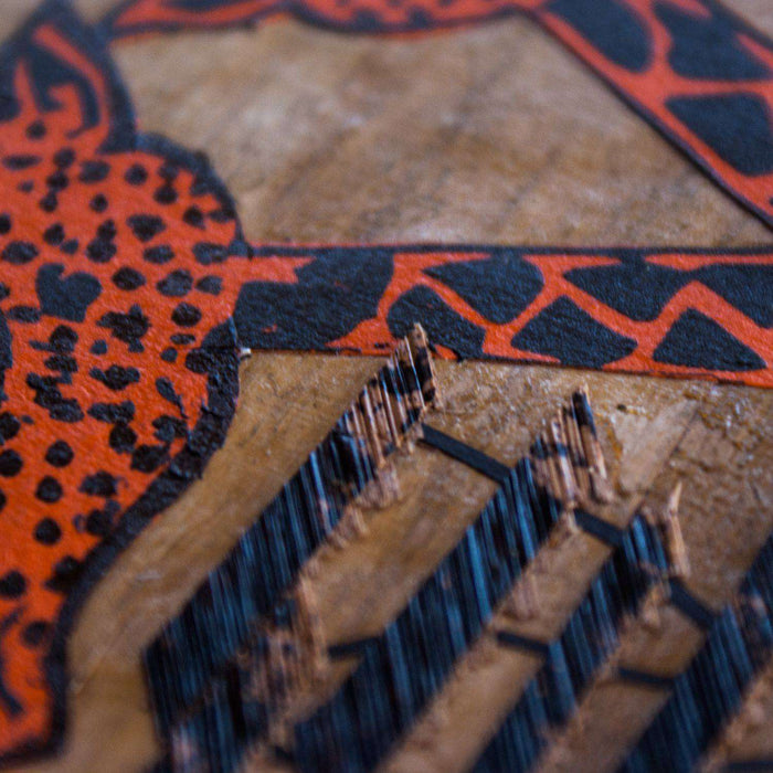 Banana Leaf African Giraffe and Zebra - Africa Handmade