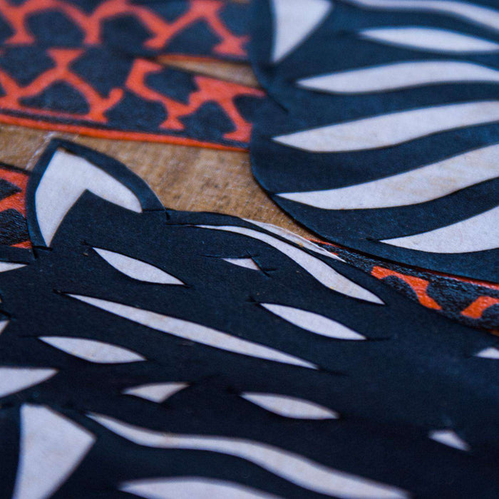 Banana Leaf African Giraffe and Zebra - Africa Handmade