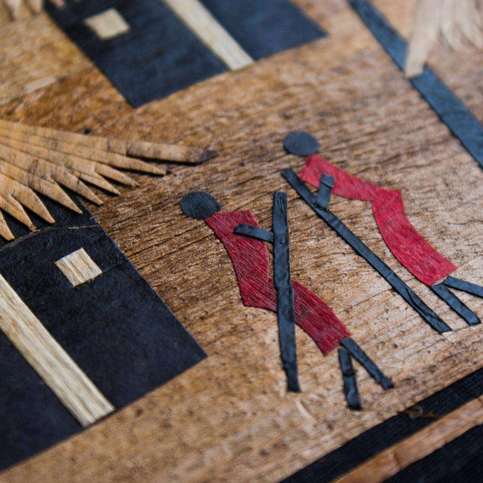 Banana Leaf African Village Small - Africa Handmade