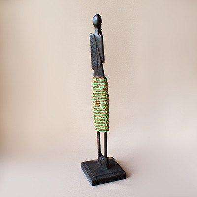 Beaded African Woman Sculpture - Africa Handmade