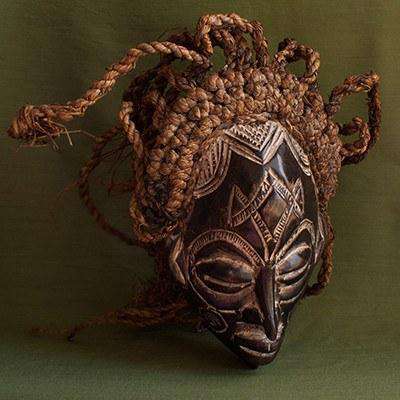 Chokwe Tribal Mask (D.R. Congo) Female Ceremonial - Africa Handmade
