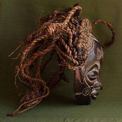 Chokwe Tribal Mask (D.R. Congo) Female Ceremonial - Africa Handmade