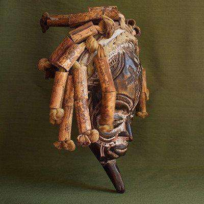 Chokwe Tribal Mask (D.R. Congo) Male Ceremonial - Africa Handmade