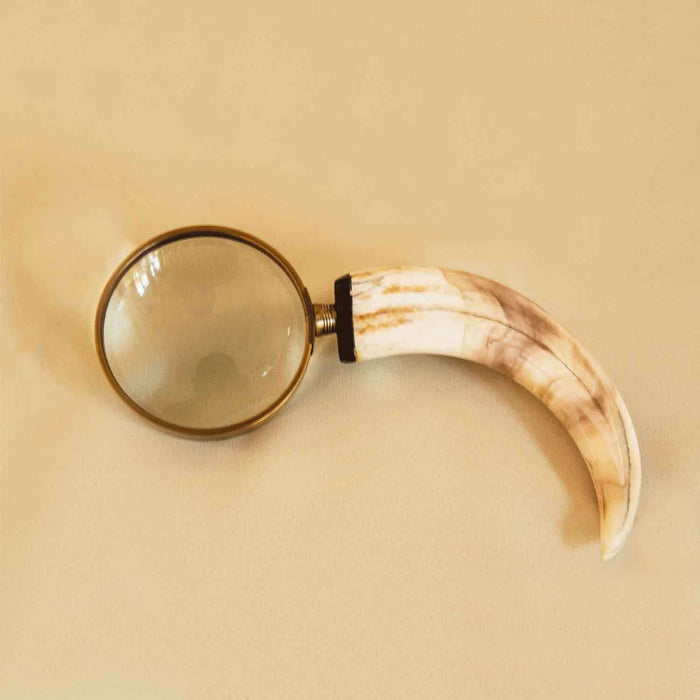 Hand Carved Warthog Tusk Magnifying Glass - Africa Handmade