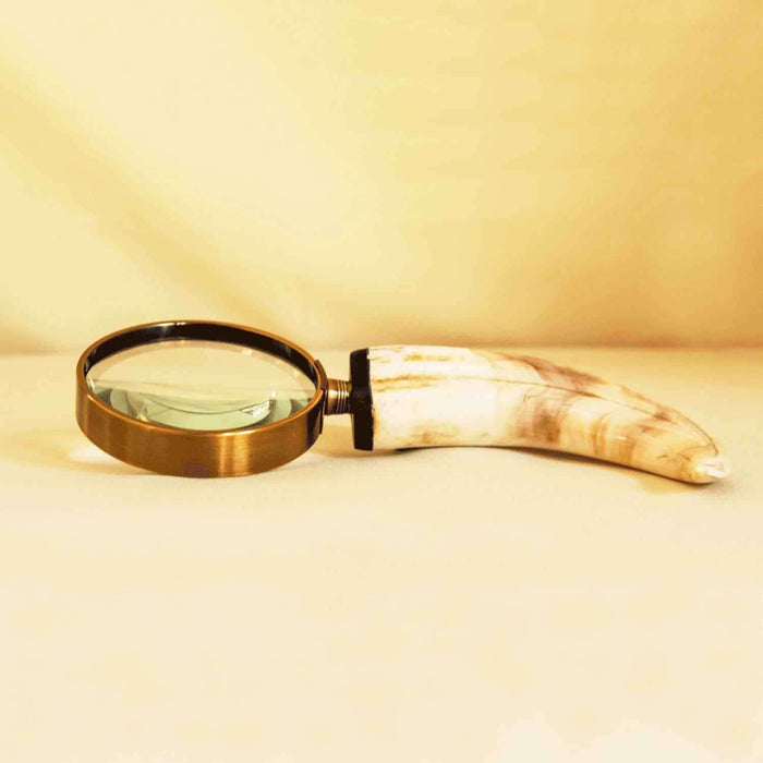 Hand Carved Warthog Tusk Magnifying Glass - Africa Handmade