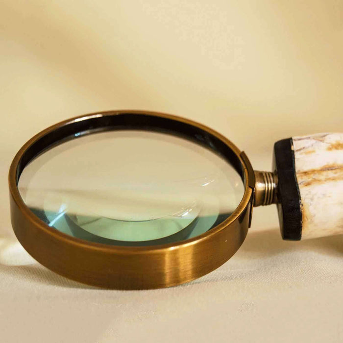 Hand Carved Warthog Tusk Magnifying Glass - Africa Handmade