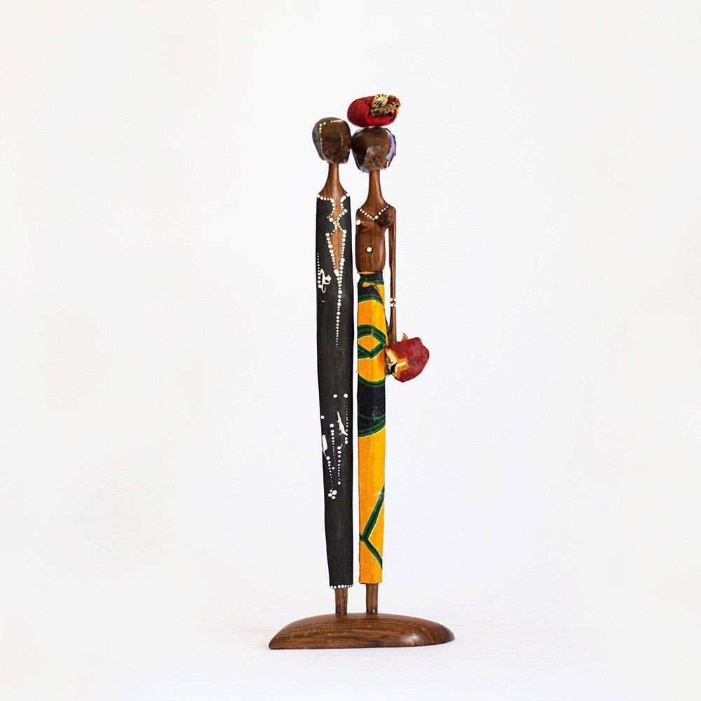 Mother Father Ceremony Wooden Sculpture - Africa Handmade