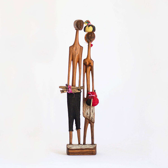 Mother Father in the Village Sculpture - Africa Handmade