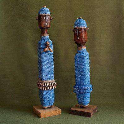 Namji-Danyi Fertility Dolls Combo Male and Female (Good Luck) Cameroonian Folklore - Africa Handmade