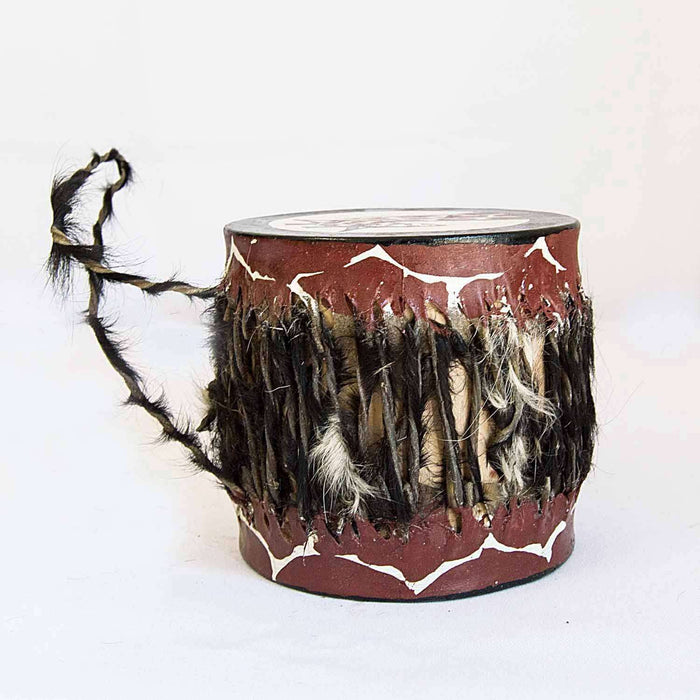 Painted Drum with Cow Hide (Small Various) - Africa Handmade