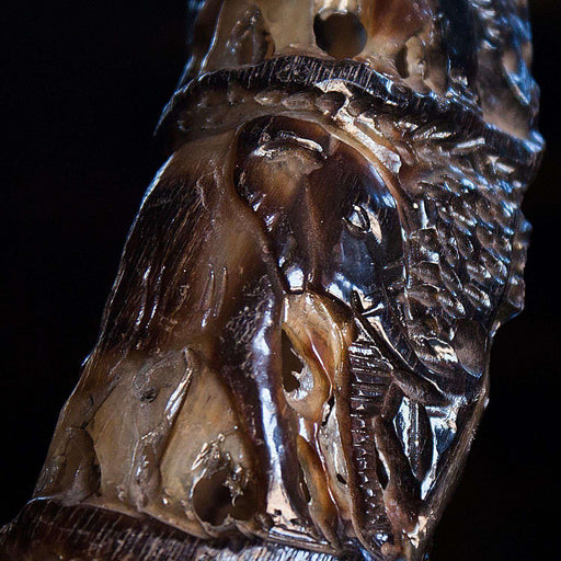 Polished and Hand Carved Kudu Horn on a Stand (Exquisite) - Africa Handmade