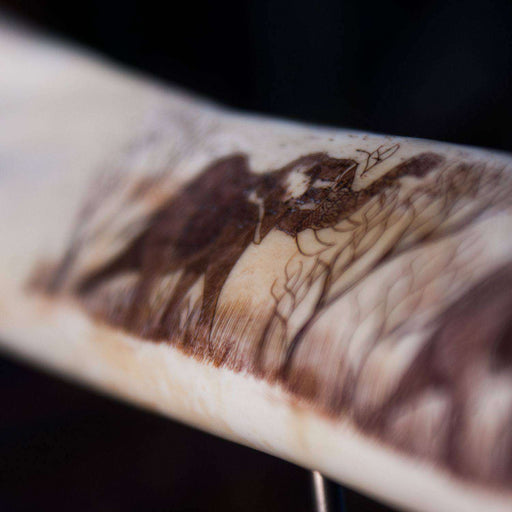 Polished and Hand Painted (Etched) Ostrich Bone - Africa Handmade