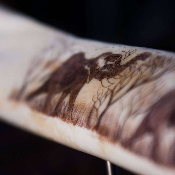 Polished and Hand Painted (Etched) Ostrich Bone - Africa Handmade