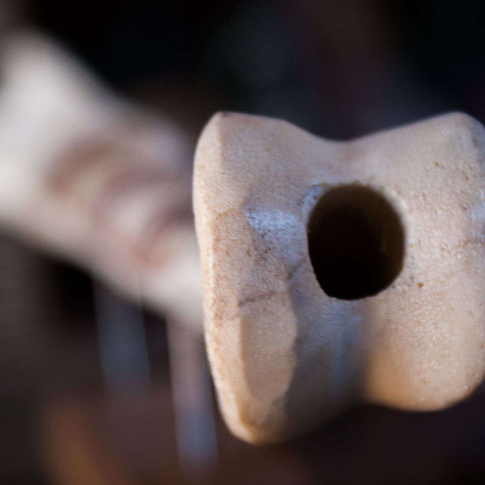 Polished and Hand Painted (Etched) Ostrich Bone - Africa Handmade