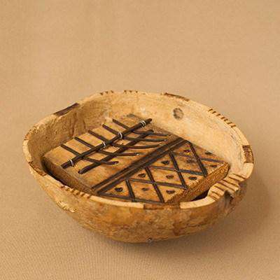 Thumb Piano "Mbira" Musical Instrument in a Hollow Gourd - Africa Handmade